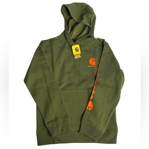 NWT Carhartt Boys Medium Long Sleeve Graphic Hoodie  – Chive Green